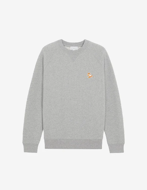 Unisex Chillax Fox Patch Classic Sweatshirt Grey Melange