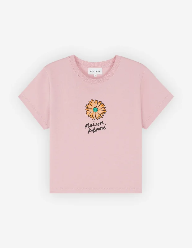 Women's Floating Flower Baby Tee-shirt Mist Pink