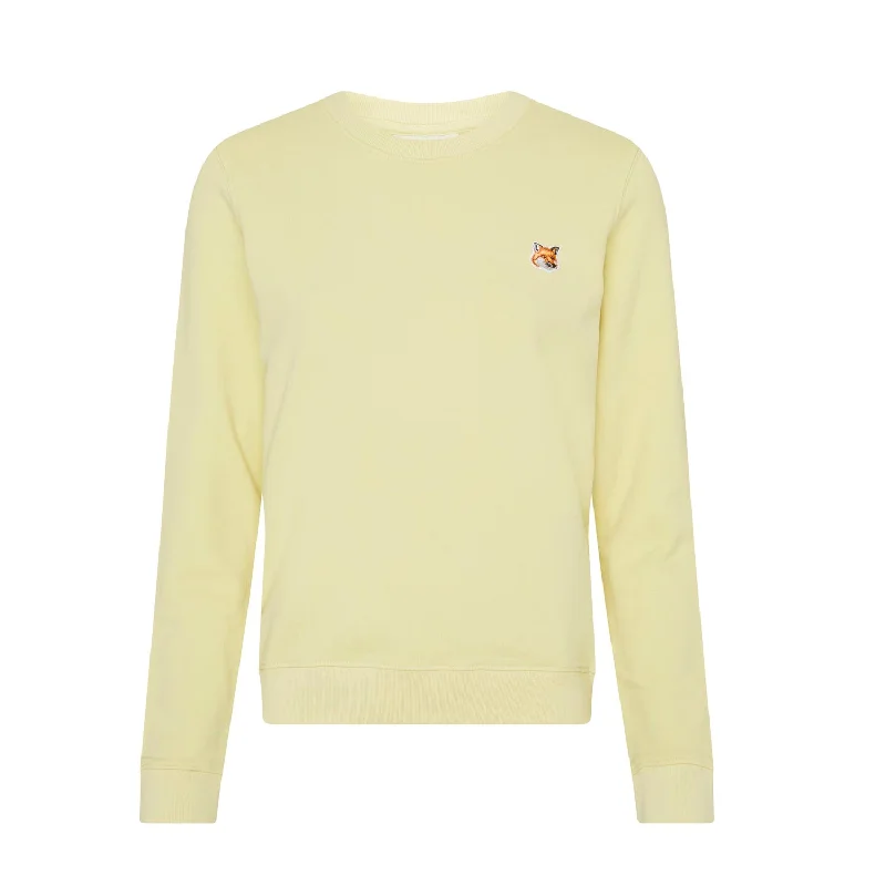 Women's Fox Head Patch Regular Sweatshirt Chalk Yellow