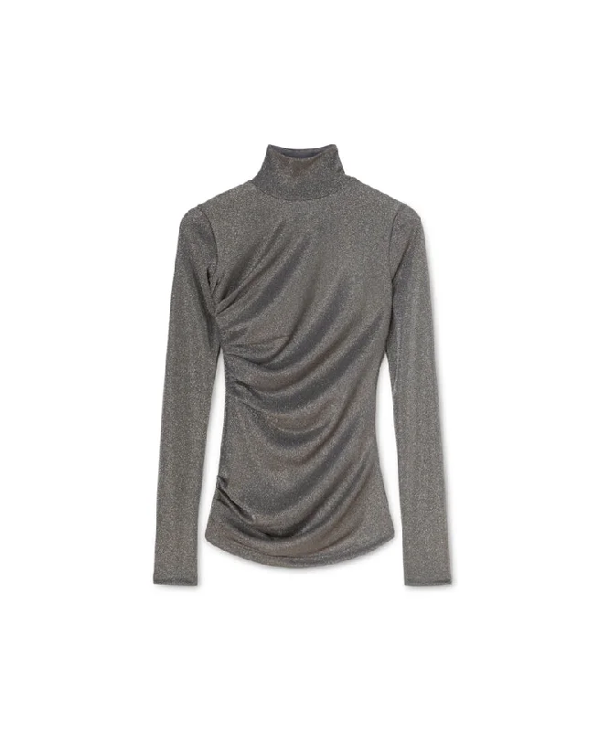 Top in fluid glittery jersey Grey