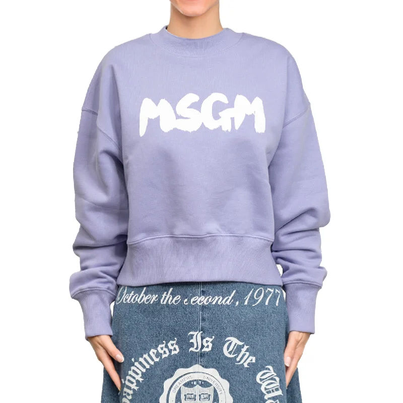 Msgm Brush Print Sweatshirt Lilac