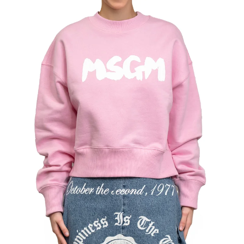 Msgm Brush Print Sweatshirt Pink