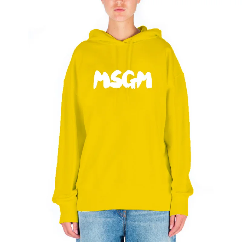 Women's Brush Print Hoodie Yellow