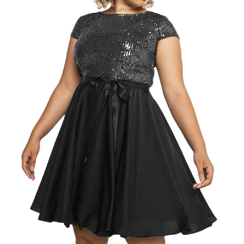 Women's Sequined Dress,Black