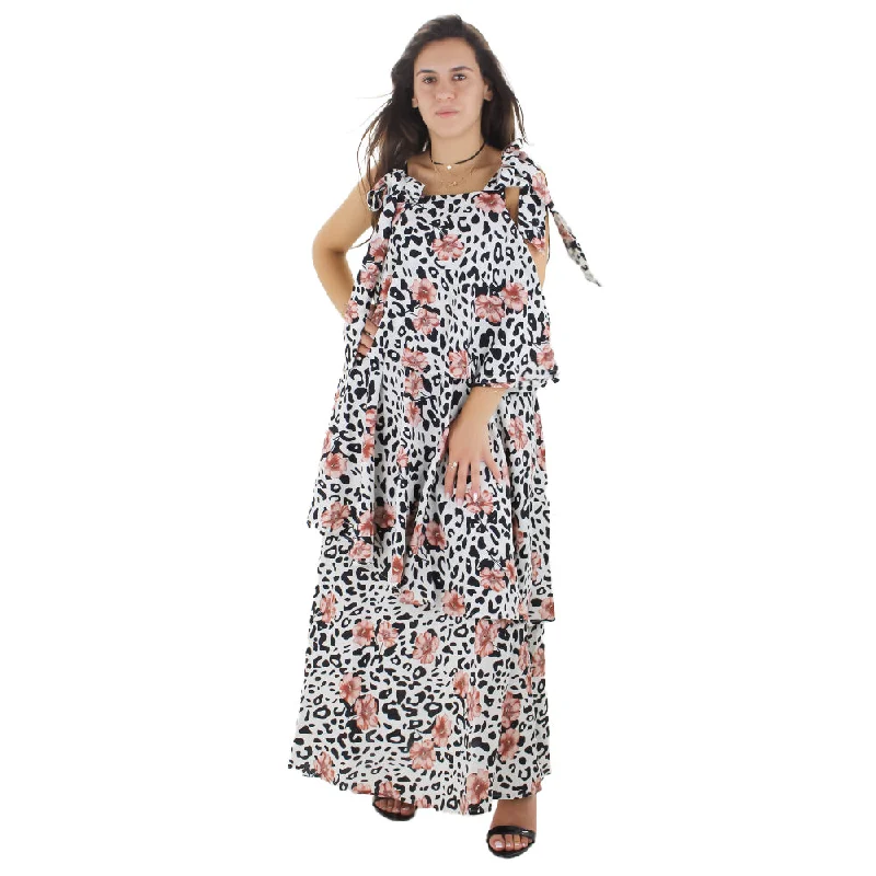 Women's Floral Ruffle Oversize Dress,Multi