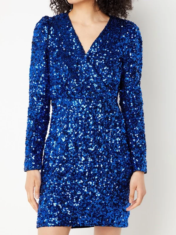 Women's Sequined Dress,Blue