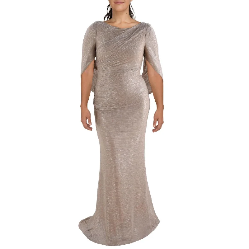 Betsy & Adam Womens Metallic Long Cocktail And Party Dress