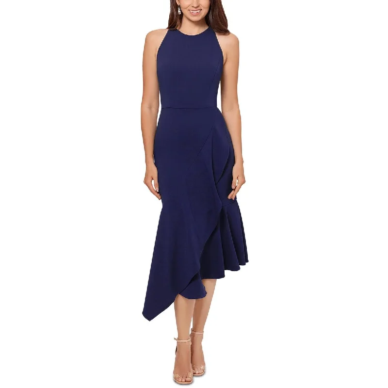 Betsy & Adam Womens Petites Semi-Formal Midi Cocktail And Party Dress