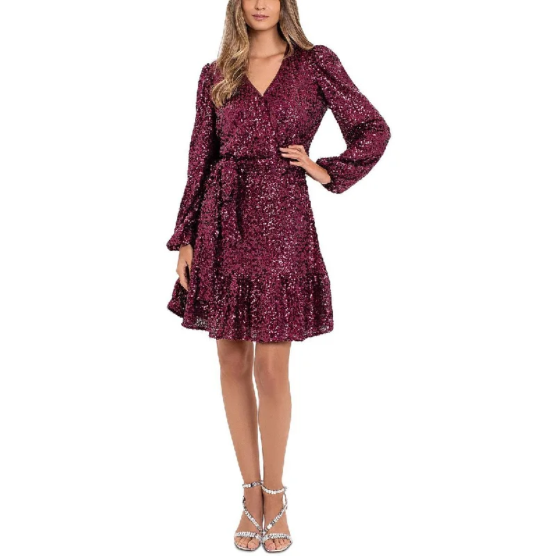 Betsy & Adam Womens Surplice Above Knee Cocktail And Party Dress