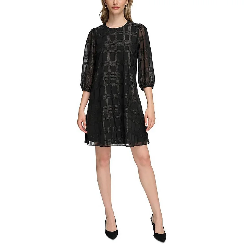 Calvin Klein Womens Chiffon Mini Cocktail And Party Dress