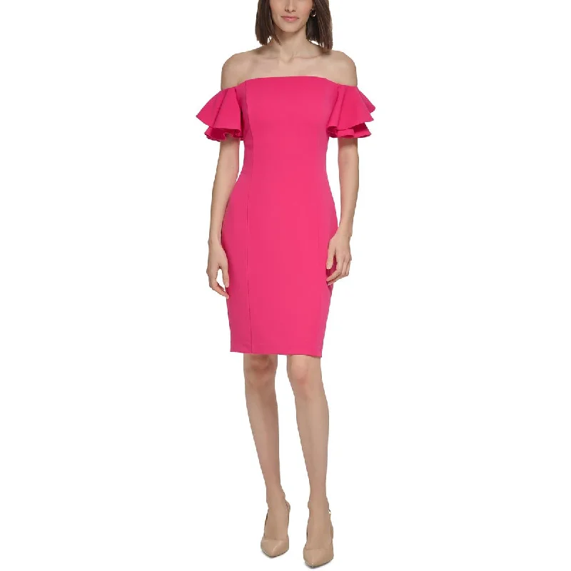 Calvin Klein Womens Crepe Mini Cocktail And Party Dress