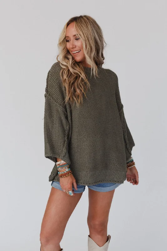 Crisp Air Sweater - Olive