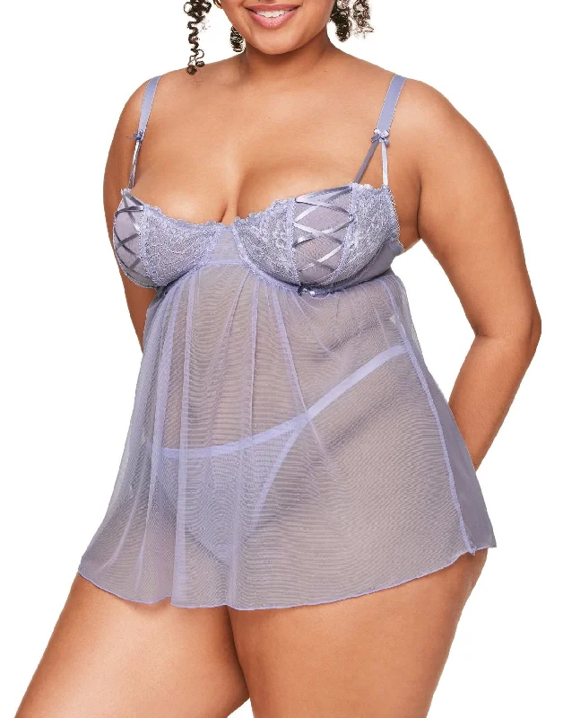 Ismelka Women's Plus-Size Unlined Babydoll Lingerie