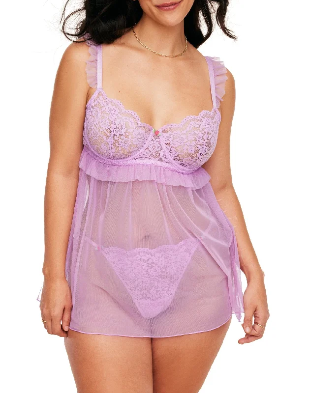 Keara Women's Plus-Size Babydoll & G-String Set Lingerie