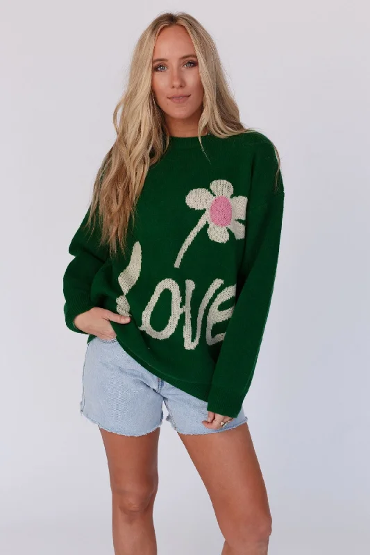 Pop Of Love Sweater - Green