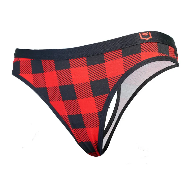 SHEATH Women's Bamboo Plaid Thong