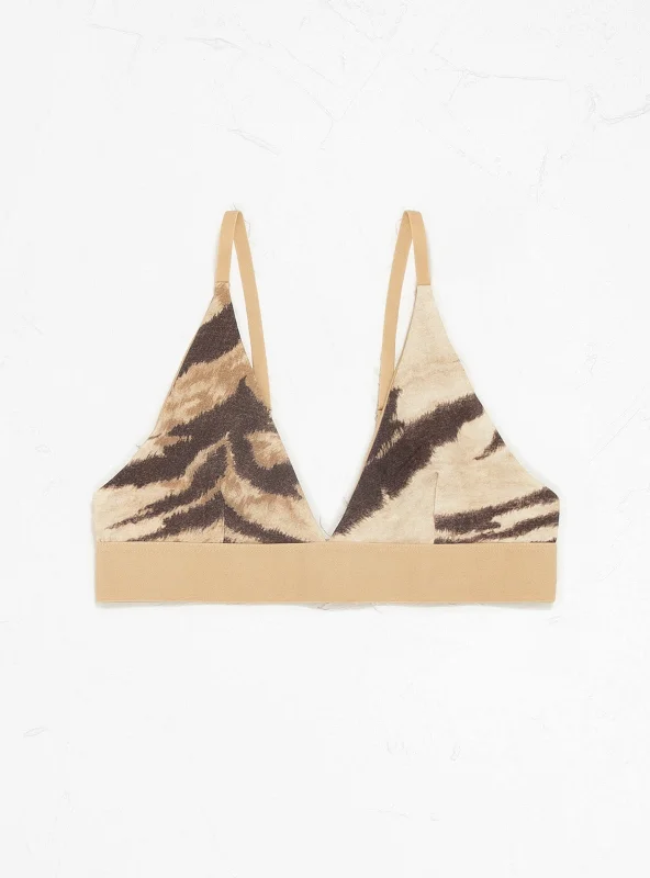 Triangle Bra Beige & Brown Tiger Print