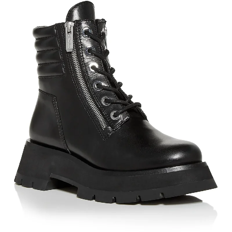 3.1 Phillip Lim Womens Kate Leather Block Heel Combat & Lace-Up Boots Victorian - Era Boot Style  