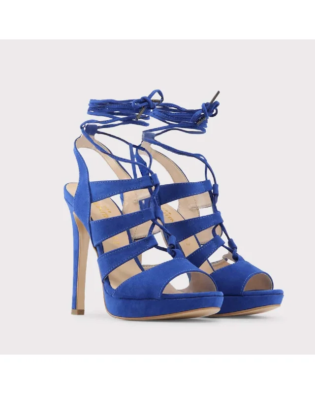 Made in Italia Womens Blue Lace Up Platform Sandals Artisan - Crafted Loafer Style  