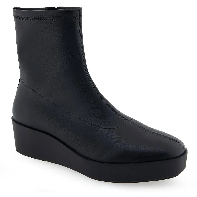 Aerosoles Womens Chiara Ankle Faux Leather Mid-Calf Boots Bespoke Shoe Aesthetic 