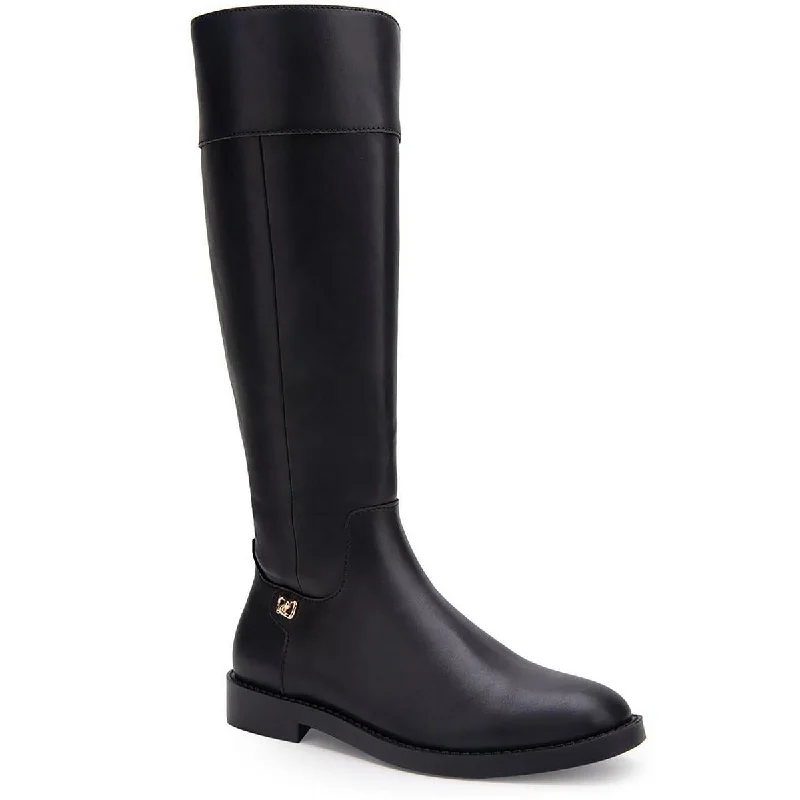 Aerosoles Womens TABA Leather Double Zipper Knee-High Boots Desert Boot Utility Style  