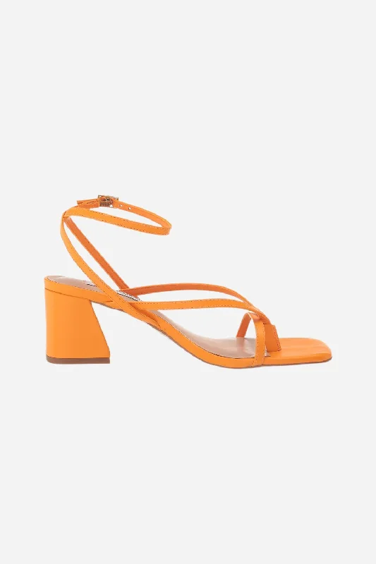 Steve Madden Alaina Sandal in Orange Leather Glow - in - the - Dark Shoe Design  