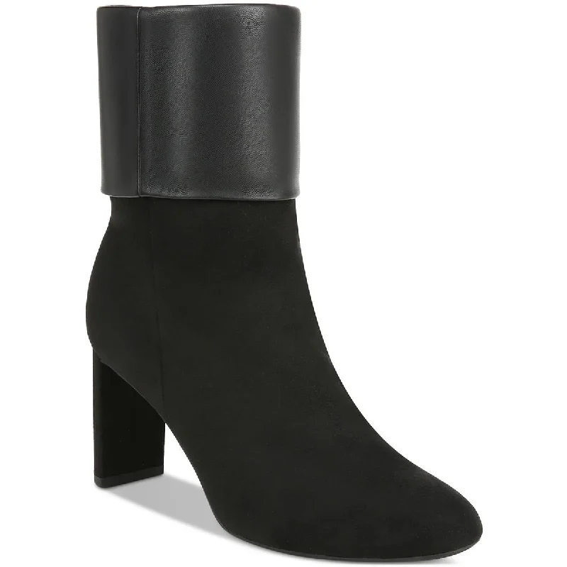 Alfani Womens Ajojof Faux Suede Mixed Media Booties Glow - in - the - Dark Shoe Design  