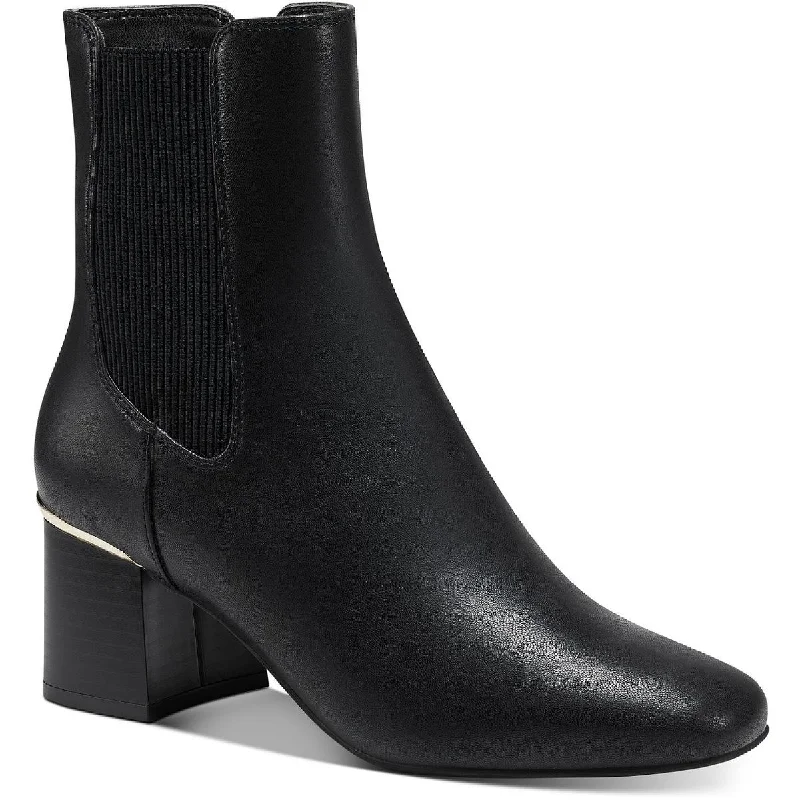 Alfani Womens Leather Ankle Ankle Boots Cowboy Boot Western Style  