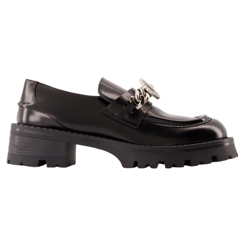 Alia Flat Shoes - Versace - Leather - Black Vintage Oxford Appeal 