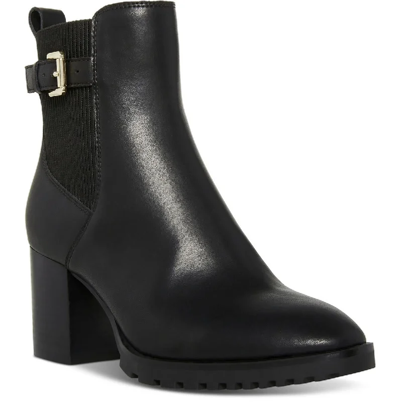 Aqua College Womens Triston Block Heel Pointed Toe Ankle Boots Neon - Accent Sneaker Look  
