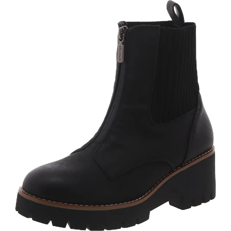 Aqua College Womens Zipper Round Toe Ankle Boots Checkered Shoe Pattern Look  