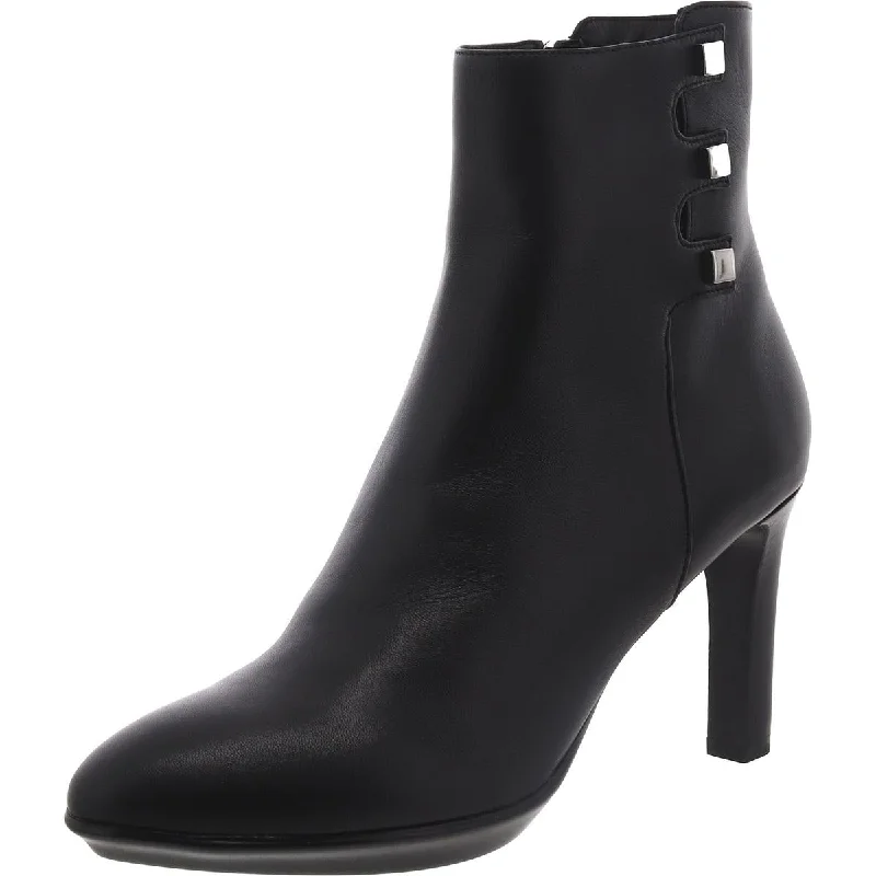 Aquatalia Womens Romea Leather Embellished Mid-Calf Boots Leather Driving Shoe Style  