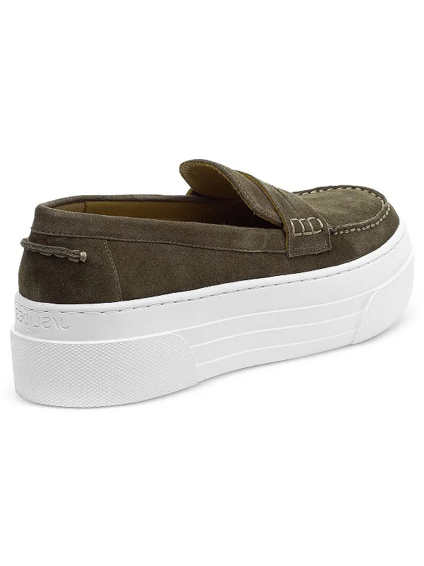 AVA Womens Suede Slip On Loafers Tech - Inspired Sneaker Look  