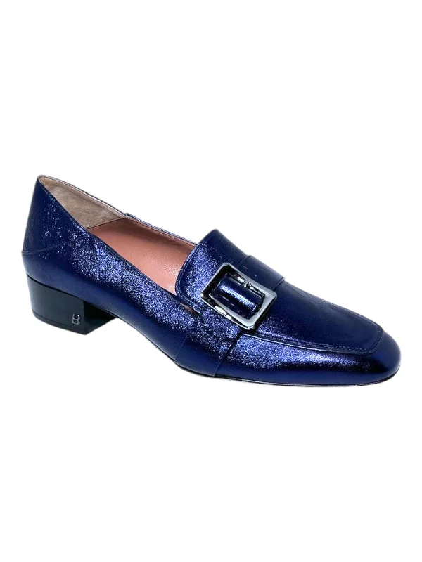 Bally Janelle 6217721 Ladies Metal Ink Loafers Leather Two - Tone Shoe Design  