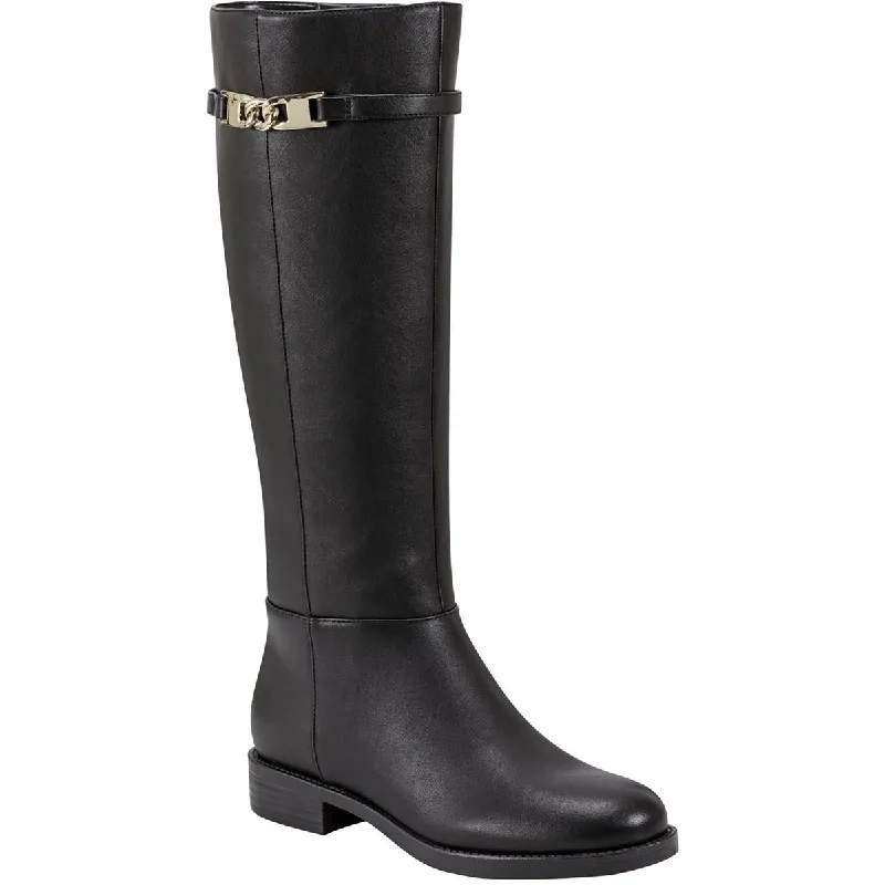 Bandolino Womens Romi Faux Leather Round Toe Knee-High Boots Edwardian Shoe Look  
