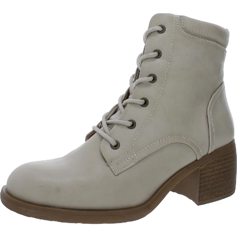 Baretraps Womens Allister Faux Leather Casual Combat & Lace-Up Boots Distressed Leather Shoe Style  