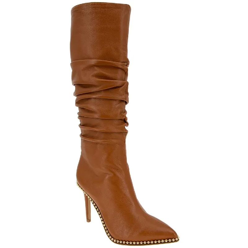 BCBGeneration Womens Harbi Leather Heels Knee-High Boots Memory - Foam Slipper Look  