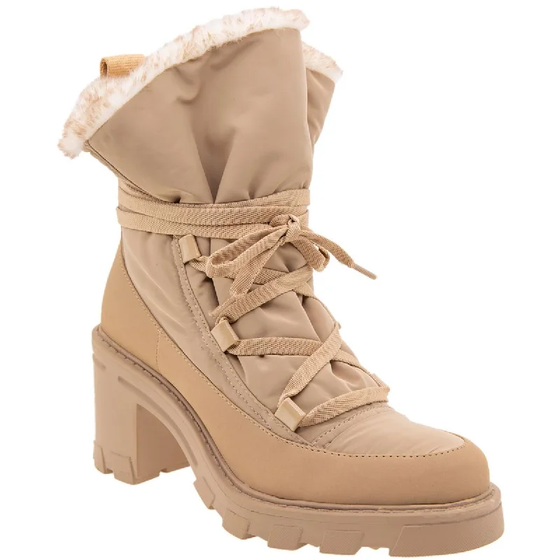 BCBGeneration Womens Tagli Faux Fur Lined Slip-On Booties Moccasin Soft - Sole Style  
