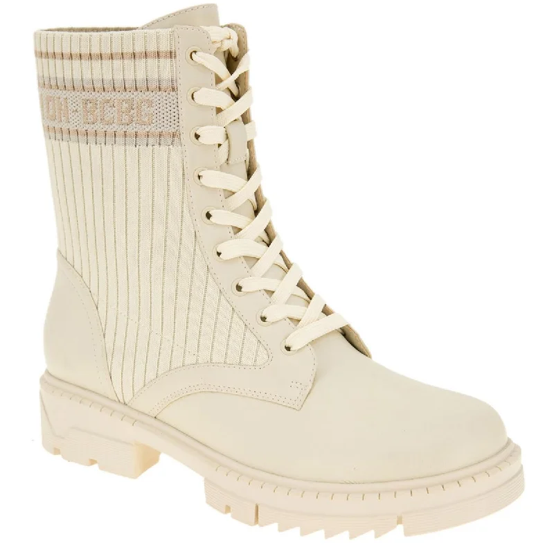 BCBGeneration Womens TASSIE Leather Lace Up Ankle Boots Camouflage Print Boot Style  