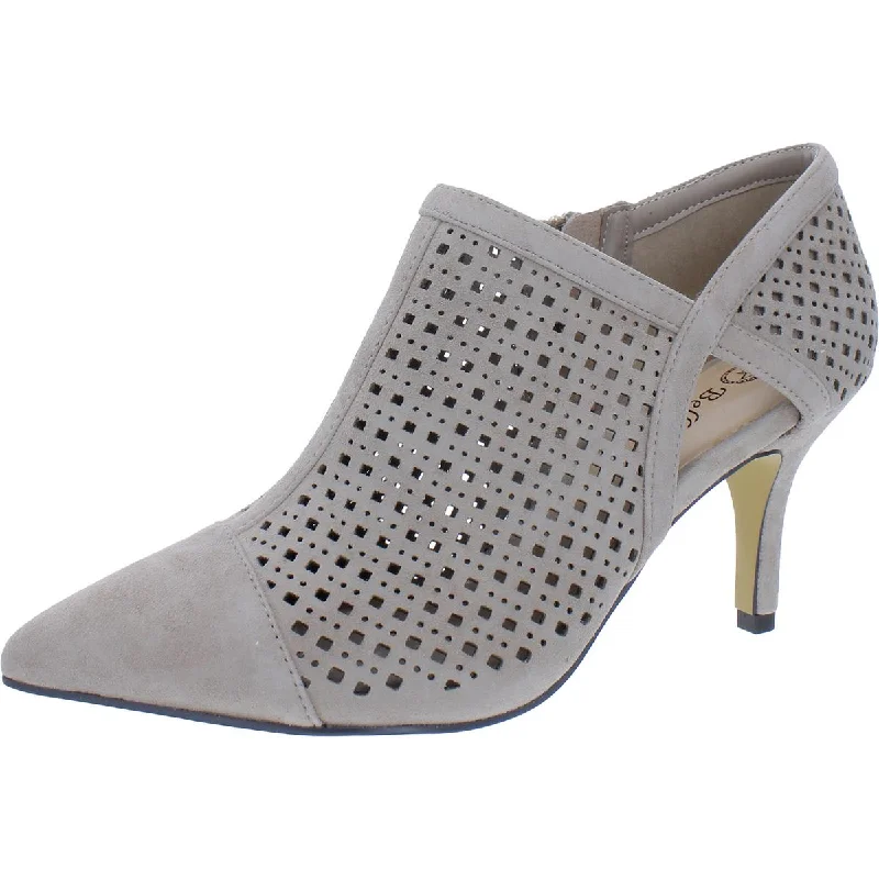 Bella Vita Womens Tiana Suede Perforated Shooties Strap - Up Sandal Resort Style  