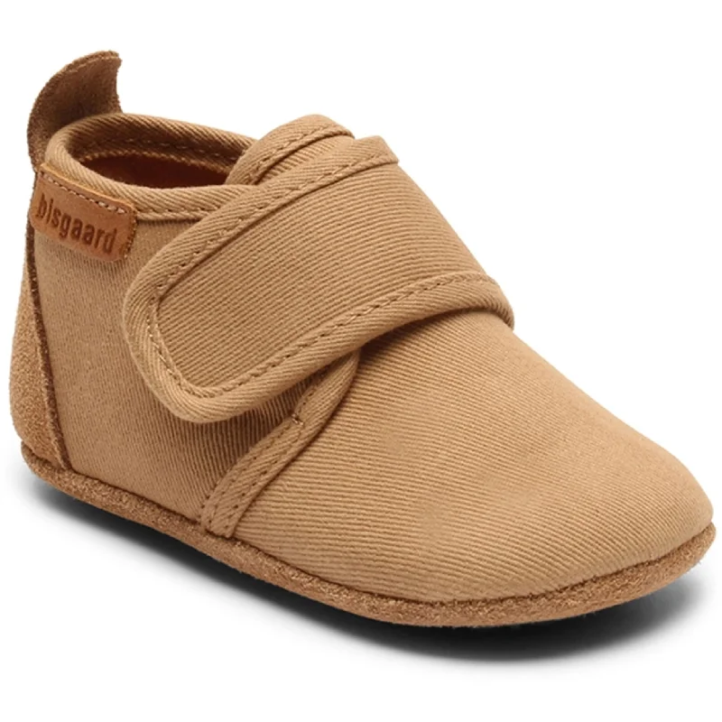 Bisgaard Baby Cotton Home Shoe Camel Quilted Shoe Design  