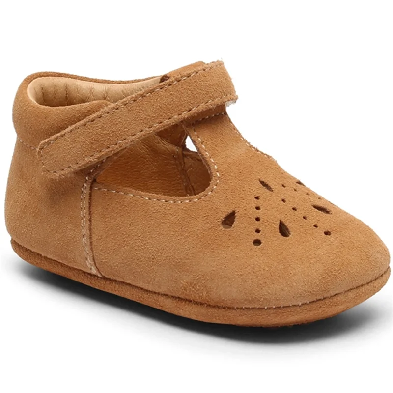 Bisgaard Indoor Shoes Bloom Tan Checkered Shoe Pattern Look  