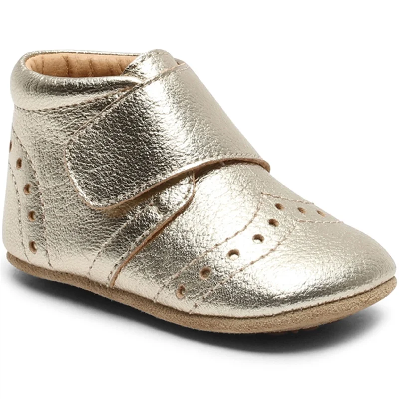 Bisgaard Indoor Shoes Petit Gold Combat - Inspired Military Boot Look  
