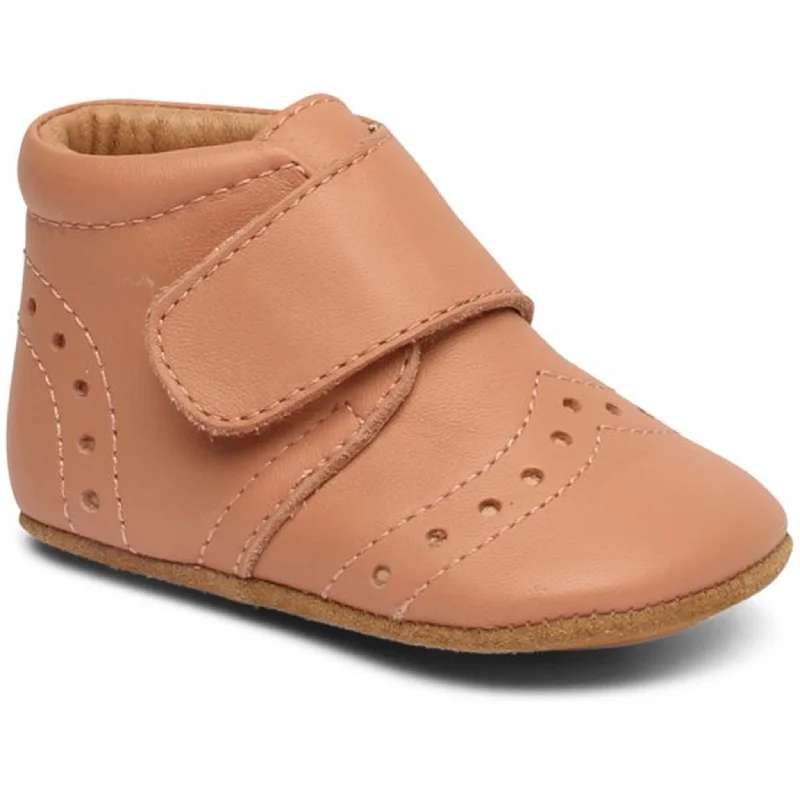Bisgaard Indoor Shoes Velcro Petit Nude Striped Shoe Style  