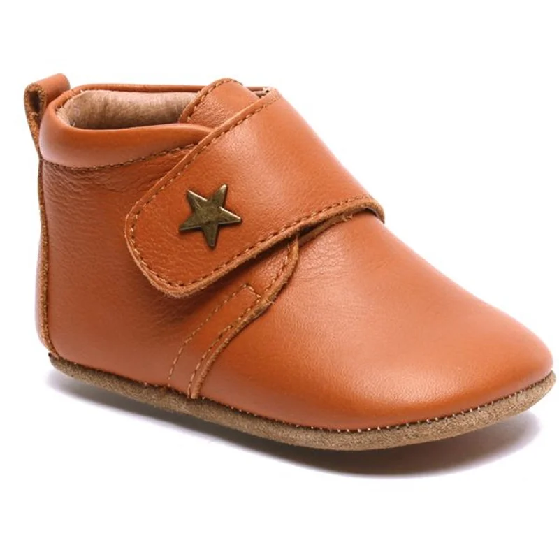 Bisgaard Indoor Shoes Velcro Star 12301 (cognac) Mod Oxford Design  