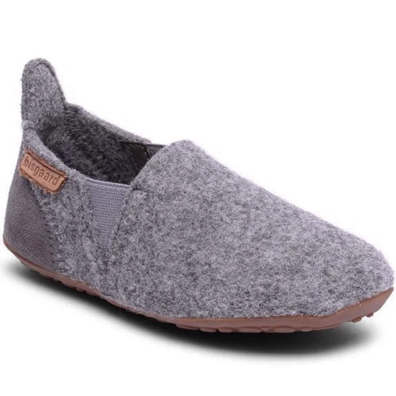 Bisgaard Indoor Shoes Wool Sailor Grey Strap - Up Sandal Resort Style  