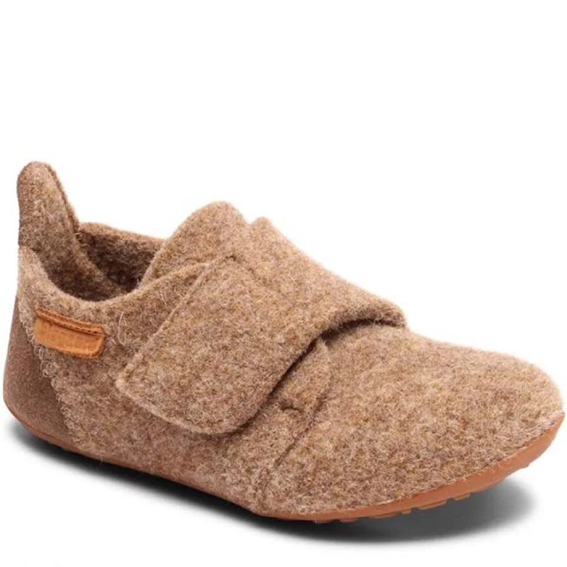 Bisgaard Indoor Shoes Wool Velcro Camel Patchwork Shoe Aesthetic  