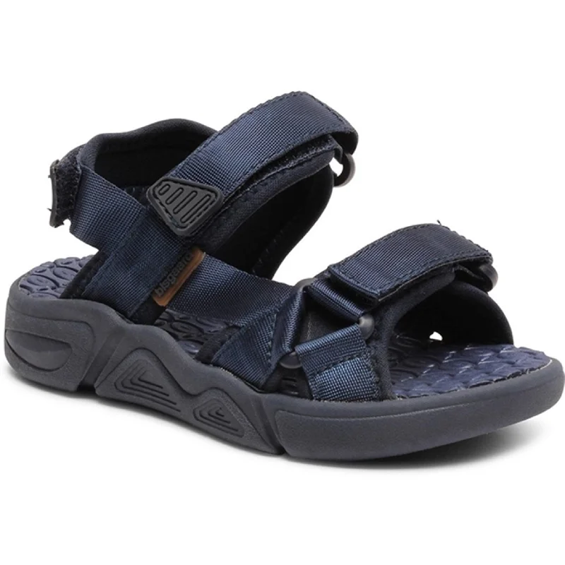 Bisgaard Louis S Sandal Navy Distressed Leather Shoe Style  