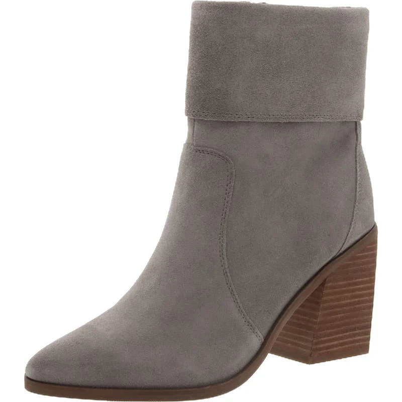 Blondo Womens Sinner Block Heel Faux Suede Mid-Calf Boots Athleisure Derby Style  