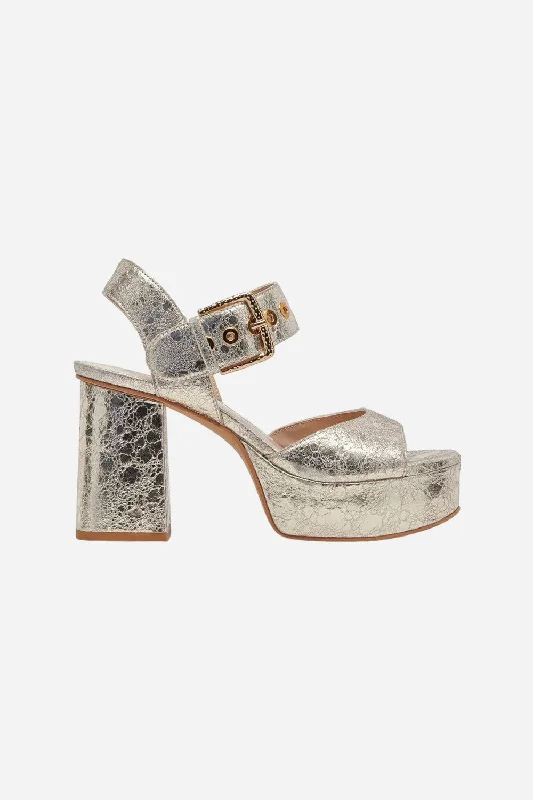 Dolce Vita Bobby Sandals in Platinum Leather Paisley Print Shoe Design  